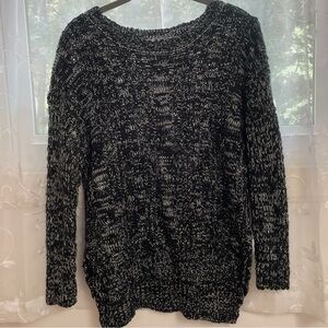Poof Excellence Black and White Oversized Knit Sweater
